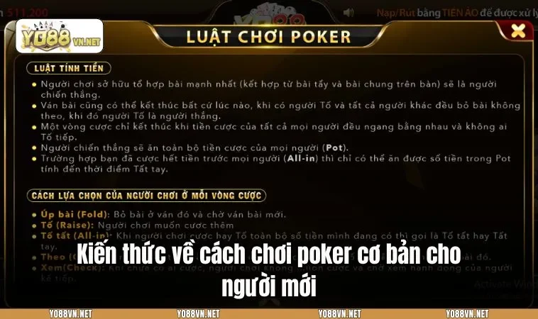 Kiến thức về cách chơi poker cơ bản cho người mới
